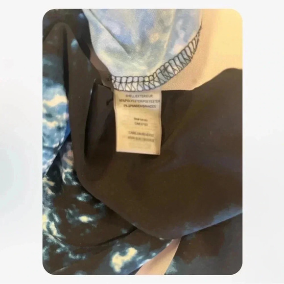 Calvin Klein Long Sleeve Wrap Style Top With Buckle Blue White Size Medium - Picture 9 of 10